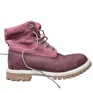 Timberland PREMIUM 6 IN WATERPROOF BOOT women's BURGUNDY NUBUCK size 6.5 us
